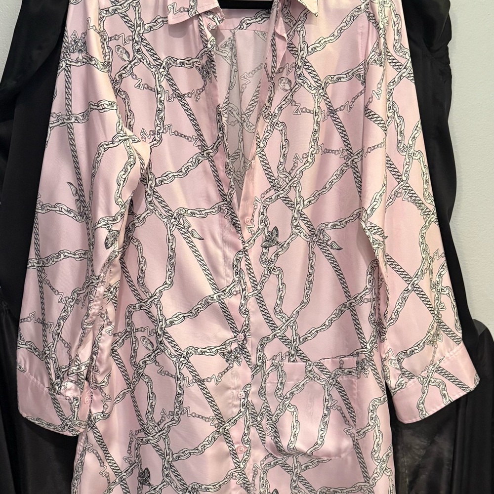 Zadig & Voltaire Pink Chain Print Mini Dress